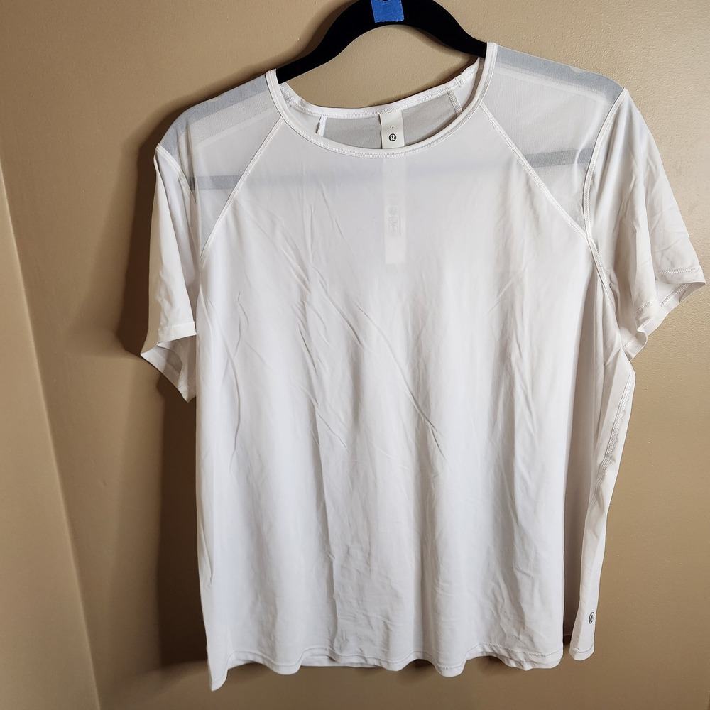 Lululemon Sculpt Short Sleeve Shirt White Size 12 W3JFUS